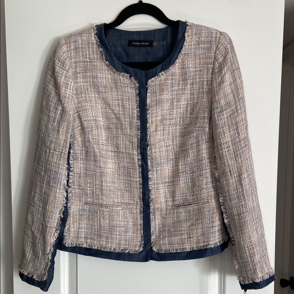 Ivanka Trump Plaid Tweed Blazer - Size 12 new with tag